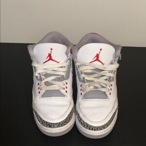 Jordan White and Red Sneakers with Iconic Elephant Print